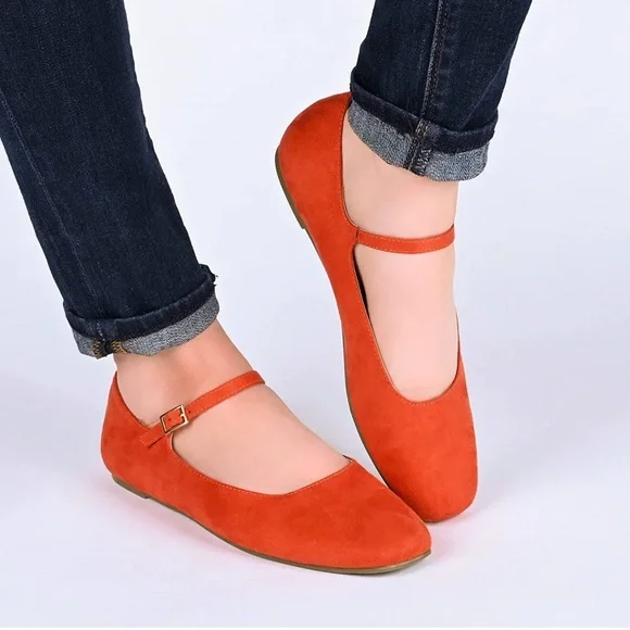 Journee Collection Womens Carrie Buckle Square Toe Mary Jane Flats - Picture 9 of 9